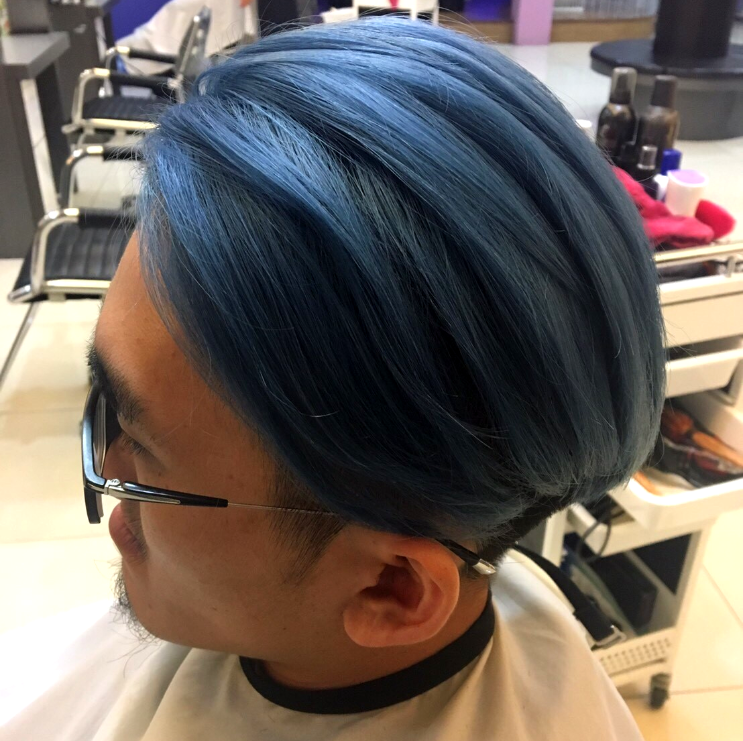 日式威廉_男_髮型設計_藍色系染髮_日韓流行髮型_2017流行髮型